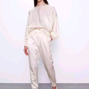 Zara Satin Joggers - Brand new - Size M